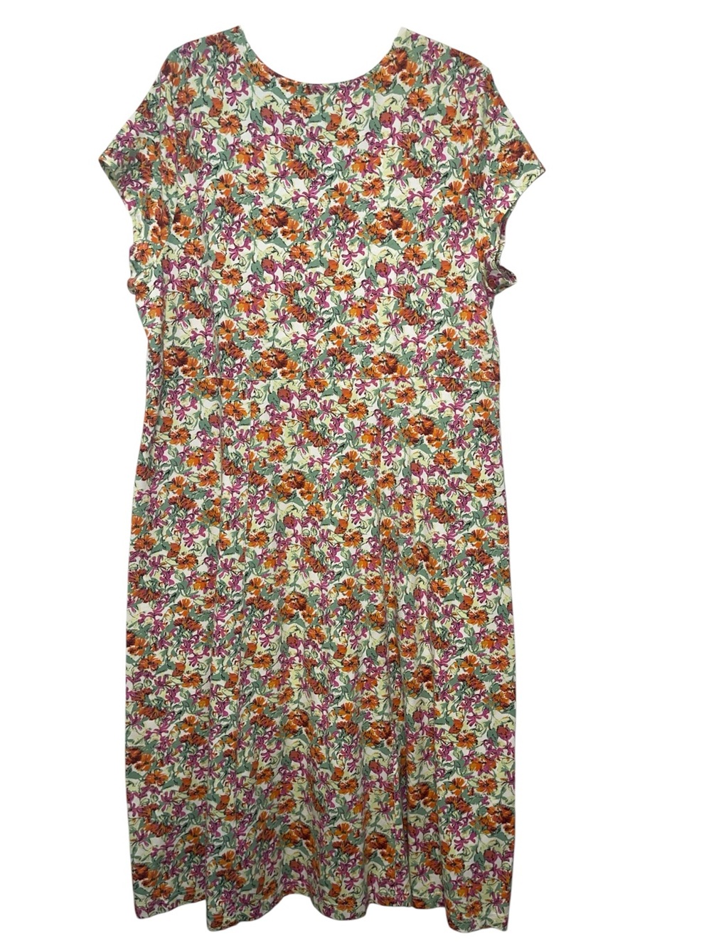 Sahalie Cottagecore Dress Womens 2X Multicolor Micro Floral Maxi Ankle - Picture 2 of 10